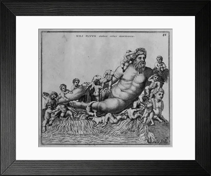 Framed Print : The Greek god Neilos, the river god of the Nile, marble statue from ancient Rome, Italy, digital reproduction of an 18th century original, original date unknown Framed Print : The Greek god Neilos, the river god of the Nile, marble statue from ancient Rome, Italy, digital reproduction of an 18th century original, original date unknown