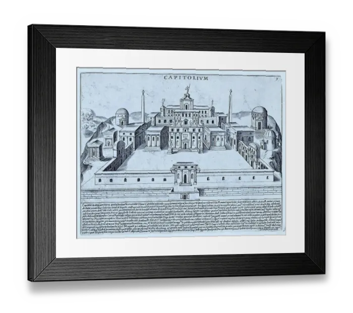 Framed Print : New Capitol and the Piazza del Campidoglio, historical Rome, Italy, digital reproduction of an original 17th century painting, original date not known Framed Print : New Capitol and the Piazza del Campidoglio, historical Rome, Italy, digital reproduction of an original 17th century painting, original date not known