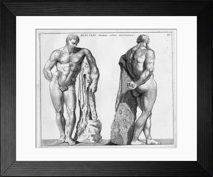 Framed Print : The Roman god Hercules, marble statue from ancient Rome, Italy, digital reproduction of an original from the 18th century, original date not known Framed Print : The Roman god Hercules, marble statue from ancient Rome, Italy, digital reproduction of an original from the 18th century, original date not known