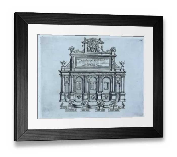 Framed Print : Fontana Paola, Fontana dell'Acqua Paola, is a baroque fountain in Rome on Via Garibaldi on the Gianicolo, historic Rome, Italy, digital reproduction of an original 17th century design, original date unknown