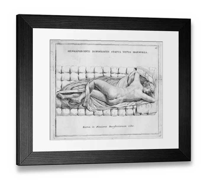 Framed Print : The Greek god Hermaphroditos, sleeping, marble statue from ancient Rome, Italy, digital reproduction of an 18th century original, original date not known Framed Print : The Greek god Hermaphroditos, sleeping, marble statue from ancient Rome, Italy, digital reproduction of an 18th century original, original date not known