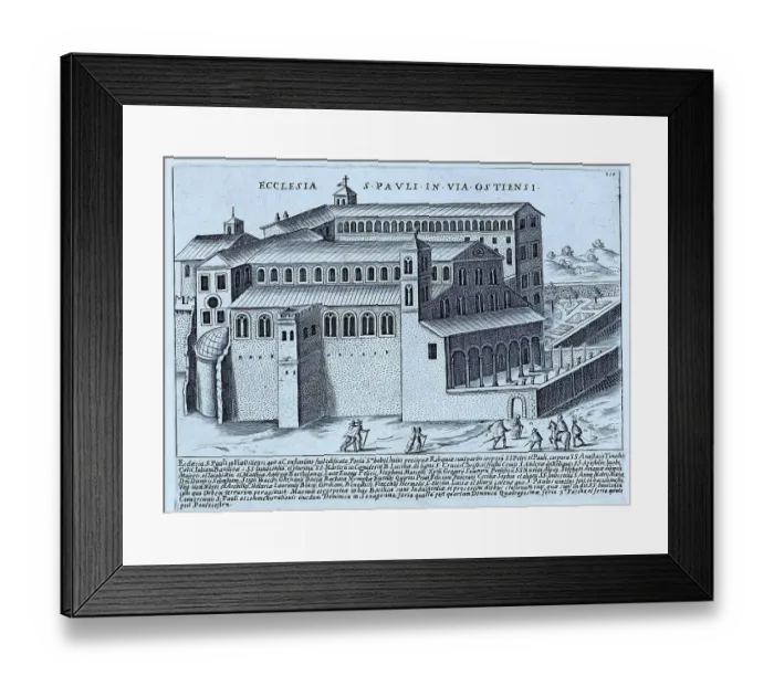 Framed Print : Ecclesia S. Pauli In Via Ostiensi, The Basilica of St. Paul in Via Ostiense, historical Rome, Italy, digital reproduction of an original 17th century artwork, original date unknown Framed Print : Ecclesia S. Pauli In Via Ostiensi, The Basilica of St. Paul in Via Ostiense, historical Rome, Italy, digital reproduction of an original 17th century artwork, original date unknown