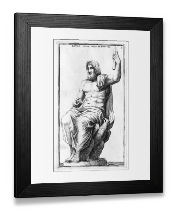 Framed Print : The Roman God Jupiter, marble statue from the Museo Clementino, historical Rome, Italy, digital reproduction of an original 18th century model, original date unknown Framed Print : The Roman God Jupiter, marble statue from the Museo Clementino, historical Rome, Italy, digital reproduction of an original 18th century model, original date unknown