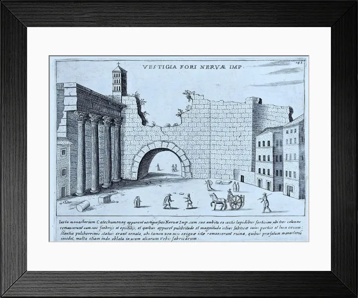 Framed Print : Vestigia Fori Nervae Imp. Vestigia of the Forum of Nerva, historical Rome, Italy, digital reproduction of an original 17th-century master, original date unknown Framed Print : Vestigia Fori Nervae Imp. Vestigia of the Forum of Nerva, historical Rome, Italy, digital reproduction of an original 17th-century master, original date unknown