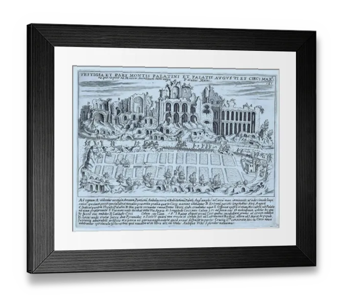 Framed Print : Ruins of the Palace of Augustus and the Circus Maximus on the Palatine Hill, historical Rome, Italy, digital reproduction of an original 17th century master, original date unknown Framed Print : Ruins of the Palace of Augustus and the Circus Maximus on the Palatine Hill, historical Rome, Italy, digital reproduction of an original 17th century master, original date unknown