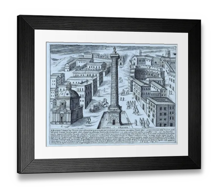 Framed Print : Columna Traiana, Trajan's Column during the 17th century, historical Rome, Italy, digital reproduction of an original 17th century artwork, original date not known