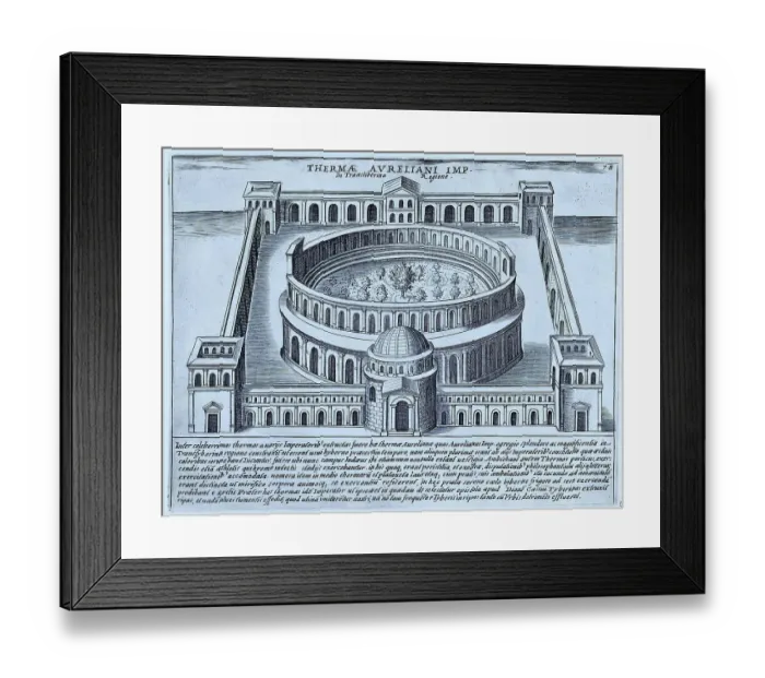 Framed Print : Baths of Aurelian in the Transtiberina. The Transtiberina is an area of Tome on the west bank of the Tiber and south of the Vatican. It is now called Trastevere, Historic Rome, Italy, 1625, Rome, digital reproduction of an 18th century original Framed Print : Baths of Aurelian in the Transtiberina. The Transtiberina is an area of Tome on the west bank of the Tiber and south of the Vatican. It is now called Trastevere, Historic Rome, Italy, 1625, Rome, digital reproduction of an 18th century original