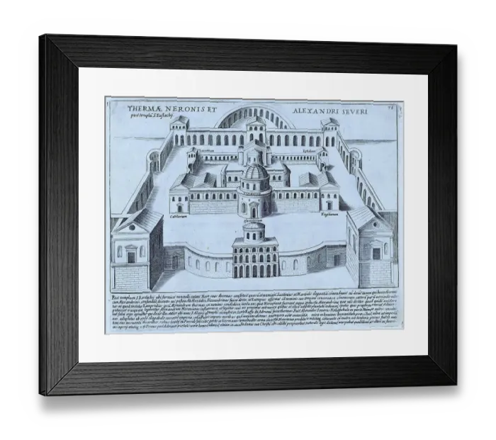 Framed Print : Thermae Neronis Et Alexandri Severi, the Baths of Nero and Severus Alexander, later the Church of St. Eustace. The Baths of Nero were built by Nero in 64 AD near the Pantheon, historical Rome, Italy, 1625, Rome Framed Print : Thermae Neronis Et Alexandri Severi, the Baths of Nero and Severus Alexander, later the Church of St. Eustace. The Baths of Nero were built by Nero in 64 AD near the Pantheon, historical Rome, Italy, 1625, Rome