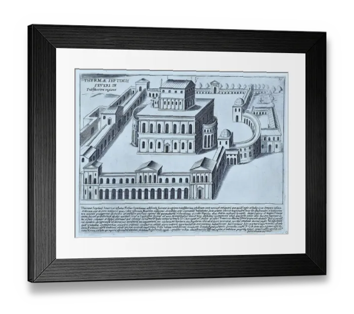 Framed Print : Thermae Septimii Severi in Transtiberina Regione, The Baths of Septimius Severus in the Transtiberina Region. Possibly there were two baths built by Septimius Severus, historical Rome, Italy, 1625, Rome Framed Print : Thermae Septimii Severi in Transtiberina Regione, The Baths of Septimius Severus in the Transtiberina Region. Possibly there were two baths built by Septimius Severus, historical Rome, Italy, 1625, Rome
