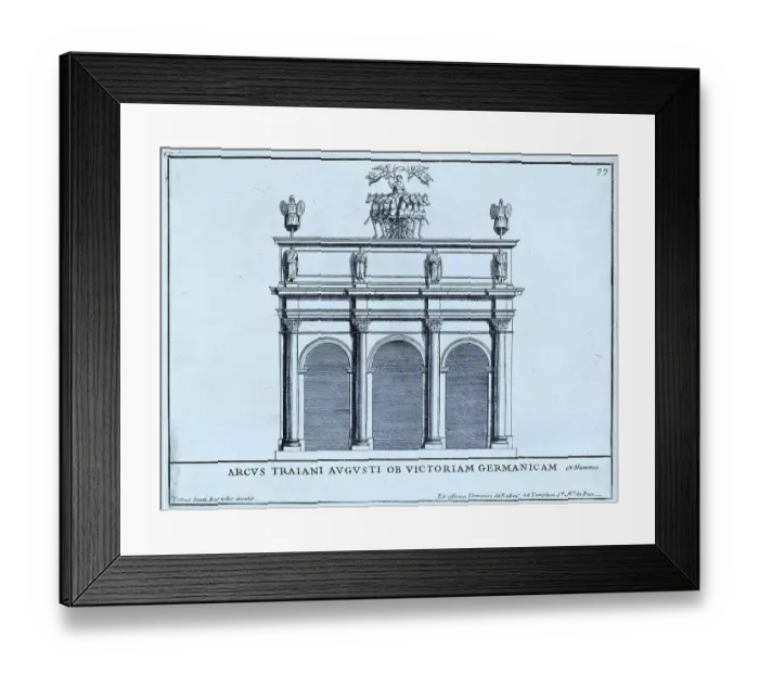 Framed Print : Arcus Traiani Augusti ob Victoriam Germanicam, a Roman victory arch based on a coinage, erected for the Emperor Trajan in honour of military victories in Germania, historical Rome, Italy, 1625, Rome, digital reproduction of an 18th century original Framed Print : Arcus Traiani Augusti ob Victoriam Germanicam, a Roman victory arch based on a coinage, erected for the Emperor Trajan in honour of military victories in Germania, historical Rome, Italy, 1625, Rome, digital reproduction of an 18th century original