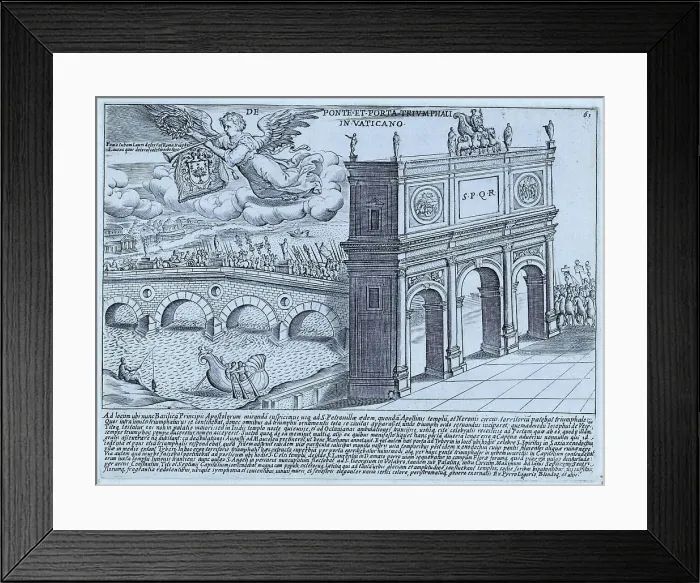 Framed Print : Ponte Trifonale in epoca romana, historical Rome, Italy, 1625, Rome, digital reproduction of an 18th century original, original date not known Framed Print : Ponte Trifonale in epoca romana, historical Rome, Italy, 1625, Rome, digital reproduction of an 18th century original, original date not known