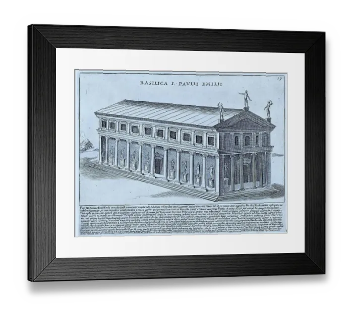 Framed Print : Basilica Pauli Amelii or more generally, Basilica Aemelia was mentioned by Cicero. He refers to 2 basilicas of this name, one restored by Paulus Aemilius and the other built by him Framed Print : Basilica Pauli Amelii or more generally, Basilica Aemelia was mentioned by Cicero. He refers to 2 basilicas of this name, one restored by Paulus Aemilius and the other built by him
