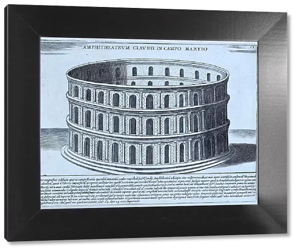Hypothetical reconstruction of the amphitheatre of Claudius in Rome, historical Rome, Italy, 1625, Rome, digital reproduction of an 18th century original, original date unknown