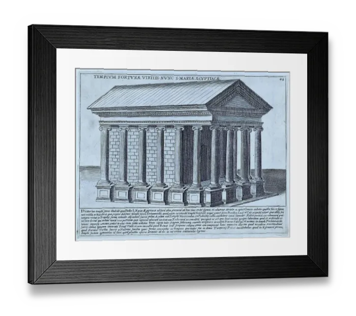 Framed Print : The Temple of Portunus is a Roman temple from the Republican period, located in Rome in today's Piazza della Bocca della Verita, where the Foro Boario was located in ancient times, not far from the Temple of Hercules and the oldest port of Tiberius Framed Print : The Temple of Portunus is a Roman temple from the Republican period, located in Rome in today's Piazza della Bocca della Verita, where the Foro Boario was located in ancient times, not far from the Temple of Hercules and the oldest port of Tiberius