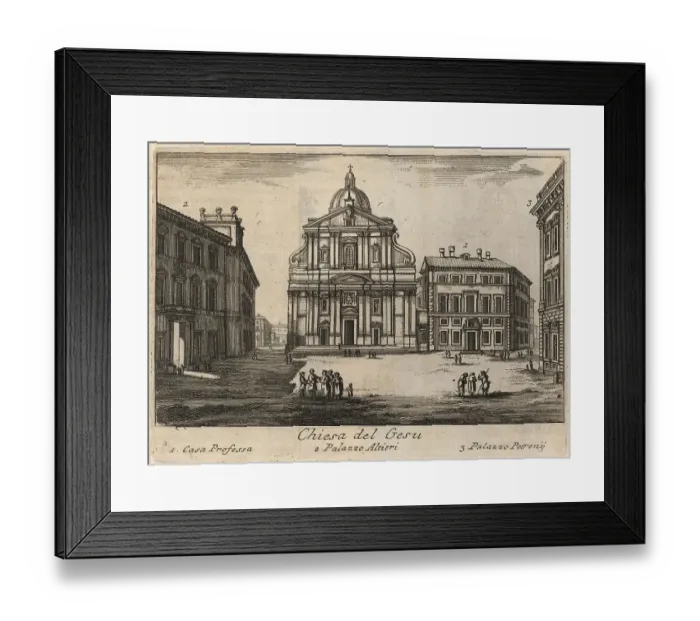 Framed Print : Chiesa del Gesu with Casa Professa, Palazzo Altieri and Palazzo Petronij, Rome, Italy, 1767, digital reproduction of an 18th century original, original date not known Framed Print : Chiesa del Gesu with Casa Professa, Palazzo Altieri and Palazzo Petronij, Rome, Italy, 1767, digital reproduction of an 18th century original, original date not known