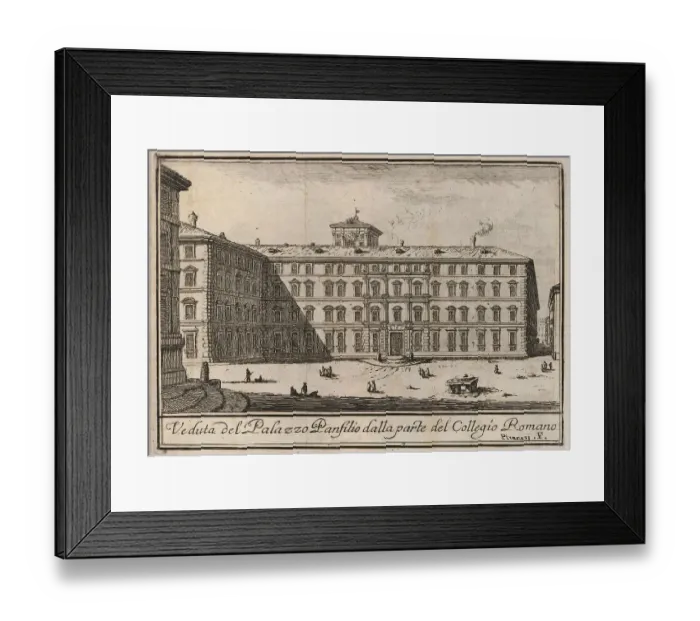 Framed Print : Palazzo Panfilio dalla parte of the Collegio Romano, 1767, Rome, Italy, digital reproduction of an 18th century original, original date unknown Framed Print : Palazzo Panfilio dalla parte of the Collegio Romano, 1767, Rome, Italy, digital reproduction of an 18th century original, original date unknown