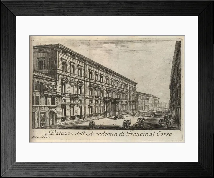 Framed Print : Palazzo dell Accademia di Francia al Corso, 1767, Rome, Italy, digital reproduction of an 18th century original, original date unknown Framed Print : Palazzo dell Accademia di Francia al Corso, 1767, Rome, Italy, digital reproduction of an 18th century original, original date unknown