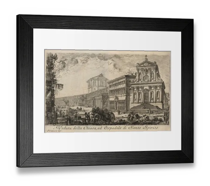 Framed Print : Chiesa ed Ospedale di Santo Spirito, 1767, Rome, Italy, digital reproduction of an 18th century original, original date not known