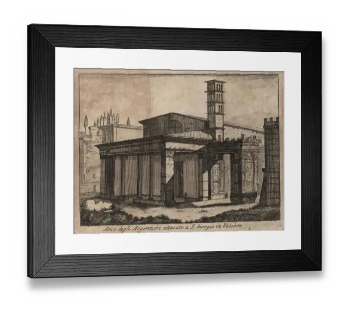 Framed Print : Arco degli Argentieri attacato a S. Giorgio in Velabro, 1767, Rome, Italy, digital reproduction of an 18th century original, original date unknown Framed Print : Arco degli Argentieri attacato a S. Giorgio in Velabro, 1767, Rome, Italy, digital reproduction of an 18th century original, original date unknown