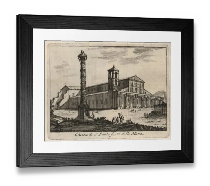 Framed Print : Chiesa di S. Paolo fuori delle Mora, 1767, Rome, Italy, digital reproduction of an 18th century original, original date unknown Framed Print : Chiesa di S. Paolo fuori delle Mora, 1767, Rome, Italy, digital reproduction of an 18th century original, original date unknown