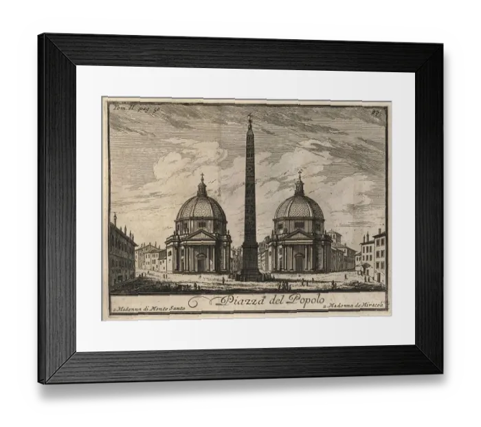 Framed Print : Piazza del Popolo, Rome, Italy, 1767, digital reproduction of an 18th century original, original date unknown Framed Print : Piazza del Popolo, Rome, Italy, 1767, digital reproduction of an 18th century original, original date unknown