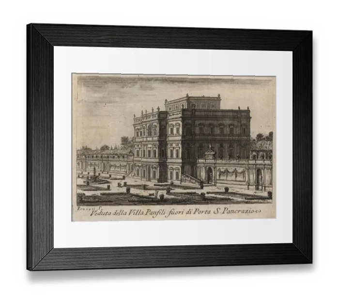 Framed Print : Veduta della Villa Panfili fuori di Porta S. Pancrazio, 1767, Rome, Italy, digital reproduction of an 18th century original, original date unknown Framed Print : Veduta della Villa Panfili fuori di Porta S. Pancrazio, 1767, Rome, Italy, digital reproduction of an 18th century original, original date unknown