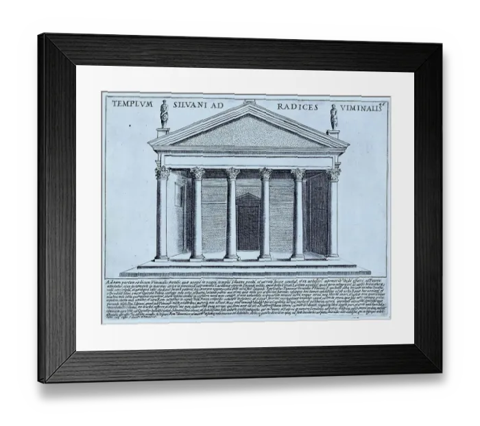 Framed Print : Tempio di Silvano, The Temple of Silvanus at the foot of the Viminal Hill. There were at least two temples dedicated to Silvanus, on the Aventine Hill and on the Viminal Hill Framed Print : Tempio di Silvano, The Temple of Silvanus at the foot of the Viminal Hill. There were at least two temples dedicated to Silvanus, on the Aventine Hill and on the Viminal Hill