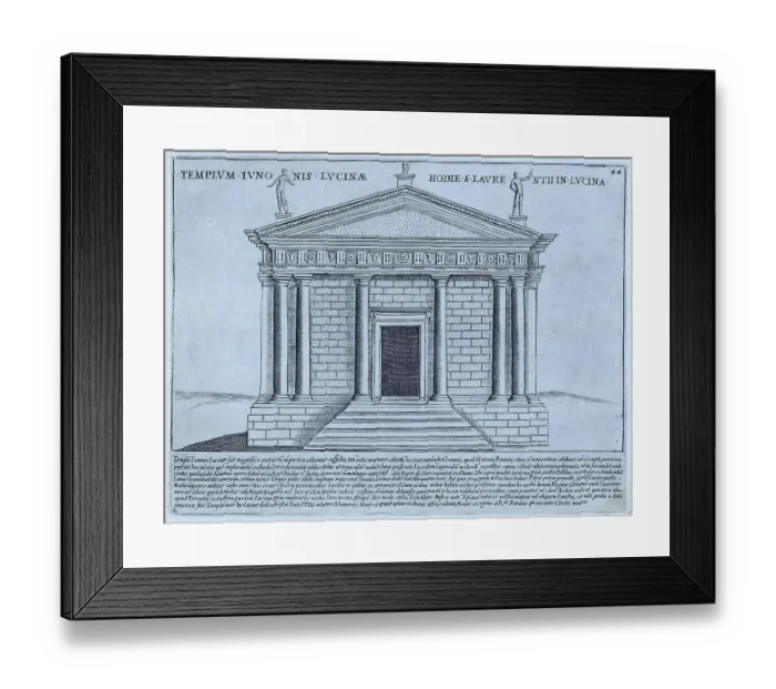 Framed Print : The Temple of Juno Lucina was a temple of ancient Rome dedicated to Juno Lucina, the protector of woman in childbirth, on the Esquiline Hill, historical Rome, Italy, 1625, Rome, digital reproduction of an 18th century original Framed Print : The Temple of Juno Lucina was a temple of ancient Rome dedicated to Juno Lucina, the protector of woman in childbirth, on the Esquiline Hill, historical Rome, Italy, 1625, Rome, digital reproduction of an 18th century original