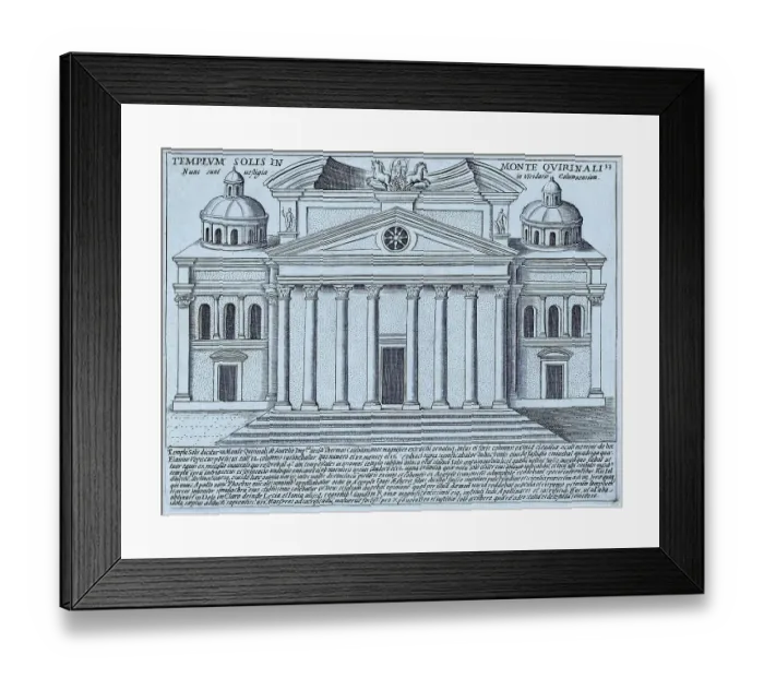 Framed Print : Temple of the Sun on the Quirinal Hill. The Temple of the Sun was built by Aurelian, historical Rome, Italy, 1625, Rome, digital reproduction of an 18th century original, original date unknown