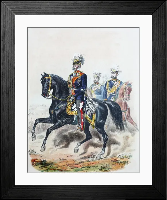 Framed Print : Prussian Army, Wilhelm I. Wilhelm Friedrich Ludwig of Prussia, from 1871 the first German Emperor with Prince Friedrich Carl Alexander of Prussia and Albrecht Prince of Prussia, Army Uniform, Military, Prussia, Germany