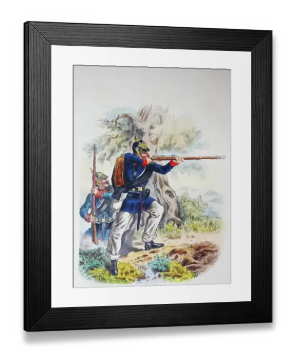 Framed Print : Prussian Army, Prussian Guard, Pomeranian Fusilier Regiment No. 34, Fusiliers, Army Uniform, Military, Prussia, Germany, Digitally Restored Reproduction of a 19th century Original Framed Print : Prussian Army, Prussian Guard, Pomeranian Fusilier Regiment No. 34, Fusiliers, Army Uniform, Military, Prussia, Germany, Digitally Restored Reproduction of a 19th century Original
