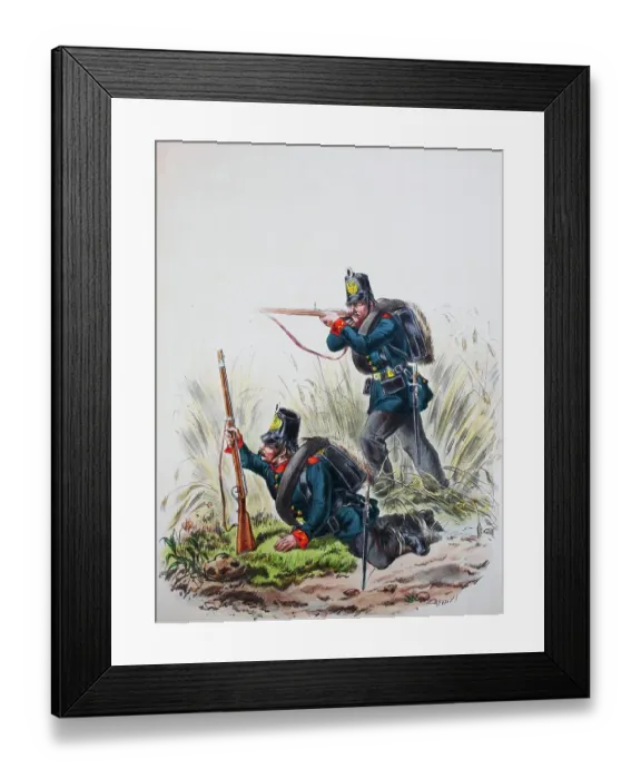 Framed Print : Prussian Army, Prussian Guard, Rhenish Hunter Battalion No. 8, East Prussian Hunter Battalion No. 1, Soldiers, Army Uniform, Military, Prussia, Germany, Digitally Restored Reproduction of a 19th century Original Framed Print : Prussian Army, Prussian Guard, Rhenish Hunter Battalion No. 8, East Prussian Hunter Battalion No. 1, Soldiers, Army Uniform, Military, Prussia, Germany, Digitally Restored Reproduction of a 19th century Original
