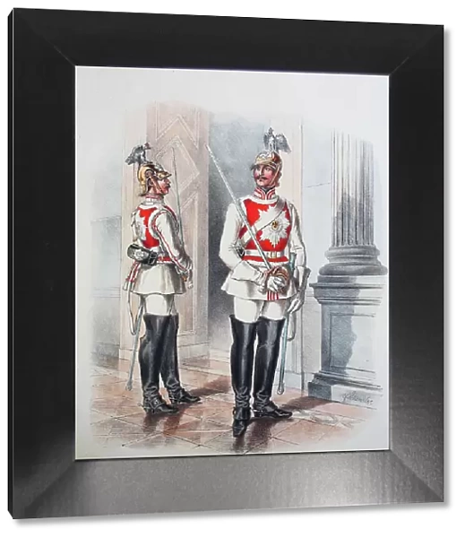 Prussian Army, Prussian Guard, Garde du Corps in Gala Uniform, Army Uniform, Military, Prussia, Germany, Digitally Restored Reproduction of a 19th century Original