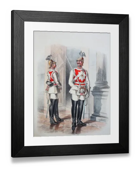 Framed Print : Prussian Army, Prussian Guard, Garde du Corps in Gala Uniform, Army Uniform, Military, Prussia, Germany, Digitally Restored Reproduction of a 19th century Original Framed Print : Prussian Army, Prussian Guard, Garde du Corps in Gala Uniform, Army Uniform, Military, Prussia, Germany, Digitally Restored Reproduction of a 19th century Original
