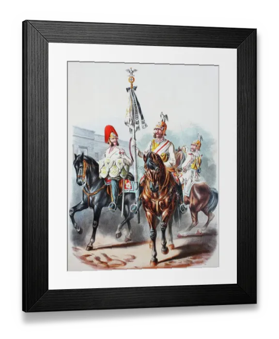 Framed Print : Prussian Army, Prussian Guard, Regiment of the Garde du Corps, Cuirassier Regiment, Pauker, Standard NCO, Officer, Army Uniform, Military, Prussia, Germany, digitally restored reproduction of a 19th century original
