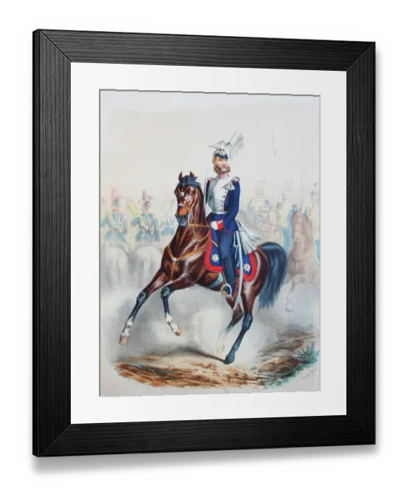 Framed Print : Prussian Army, Prussian Guard, Guard Uhlan Regiment, Trumpeter, Officer, Common Soldiers, Army Uniform, Military, Prussia, Germany, Digitally Restored Reproduction of a 19th century Original Framed Print : Prussian Army, Prussian Guard, Guard Uhlan Regiment, Trumpeter, Officer, Common Soldiers, Army Uniform, Military, Prussia, Germany, Digitally Restored Reproduction of a 19th century Original