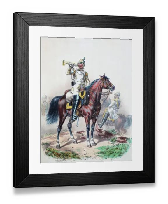 Framed Print : Prussian Army, Prussian Guard, Leib Kuerassier Regiment, Silesian No. 1, Trumpeter, Officer, Army Uniform, Military, Prussia, Germany, digitally restored reproduction of a 19th century original Framed Print : Prussian Army, Prussian Guard, Leib Kuerassier Regiment, Silesian No. 1, Trumpeter, Officer, Army Uniform, Military, Prussia, Germany, digitally restored reproduction of a 19th century original