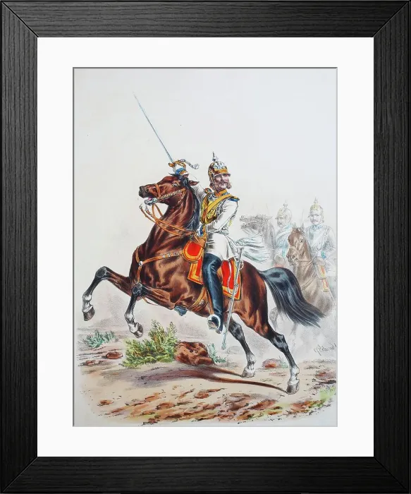 Framed Print : Prussian Army, Prussian Guard, Brandenburg Cuirassier Regiment, Emperor Nicolaus I of Russia, No. 6, officer, common soldiers, army uniform, military, Prussia, Germany, digitally restored reproduction of a 19th century original Framed Print : Prussian Army, Prussian Guard, Brandenburg Cuirassier Regiment, Emperor Nicolaus I of Russia, No. 6, officer, common soldiers, army uniform, military, Prussia, Germany, digitally restored reproduction of a 19th century original
