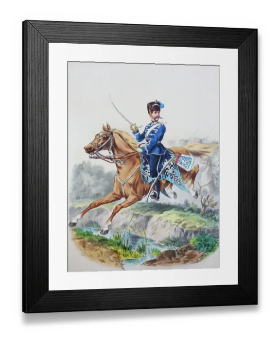 Framed Print : Prussian Army, Prussian Guard, Westphalian Hussar Regiment No. 8, Officer, Army Uniform, Military, Prussia, Germany, Digitally Restored Reproduction of a 19th century Original Framed Print : Prussian Army, Prussian Guard, Westphalian Hussar Regiment No. 8, Officer, Army Uniform, Military, Prussia, Germany, Digitally Restored Reproduction of a 19th century Original
