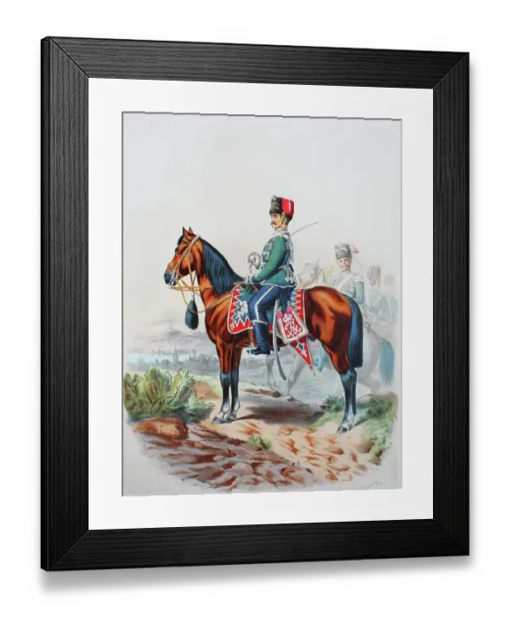 Framed Print : Prussian Army, Prussian Guard, Westphalian Hussar Regiment No. 11, Officer, Trumpeter, Army Uniform, Military, Prussia, Germany, Digitally Restored Reproduction of a 19th century Original Framed Print : Prussian Army, Prussian Guard, Westphalian Hussar Regiment No. 11, Officer, Trumpeter, Army Uniform, Military, Prussia, Germany, Digitally Restored Reproduction of a 19th century Original