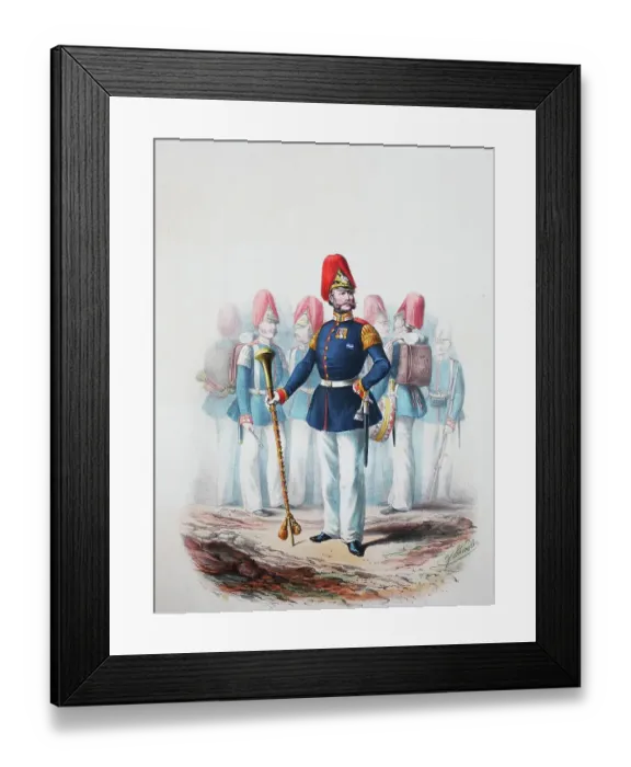 Framed Print : Prussian Army, Prussian Guard, Guard Regiment on Foot, Bugler, Tambour, Drummer, Army Uniform, Military, Prussia, Germany, Digitally Restored Reproduction of a 19th century Original Framed Print : Prussian Army, Prussian Guard, Guard Regiment on Foot, Bugler, Tambour, Drummer, Army Uniform, Military, Prussia, Germany, Digitally Restored Reproduction of a 19th century Original