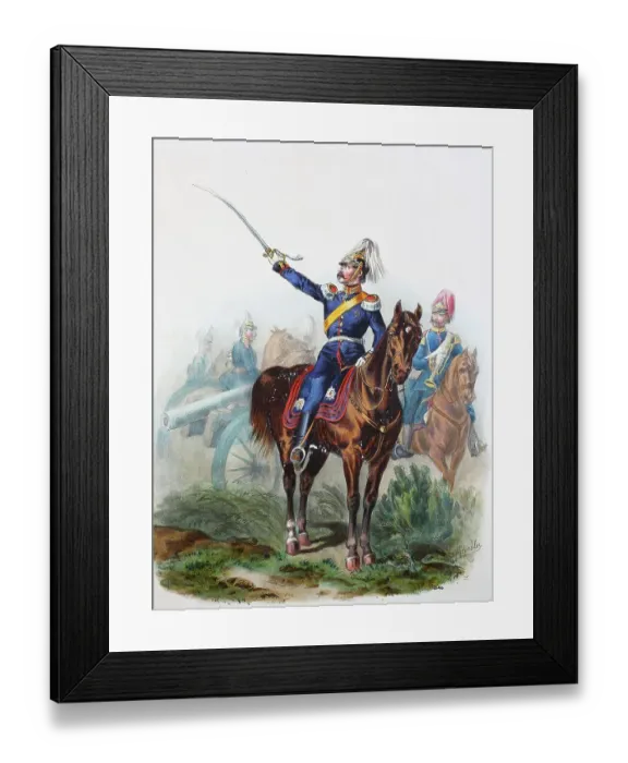 Framed Print : Prussian Army, Prussian Guard, Guard Field Artillery Regiment, Corps Artillery, Riding Section, Army Uniform, Military, Prussia, Germany, digitally restored reproduction of a 19th century original Framed Print : Prussian Army, Prussian Guard, Guard Field Artillery Regiment, Corps Artillery, Riding Section, Army Uniform, Military, Prussia, Germany, digitally restored reproduction of a 19th century original