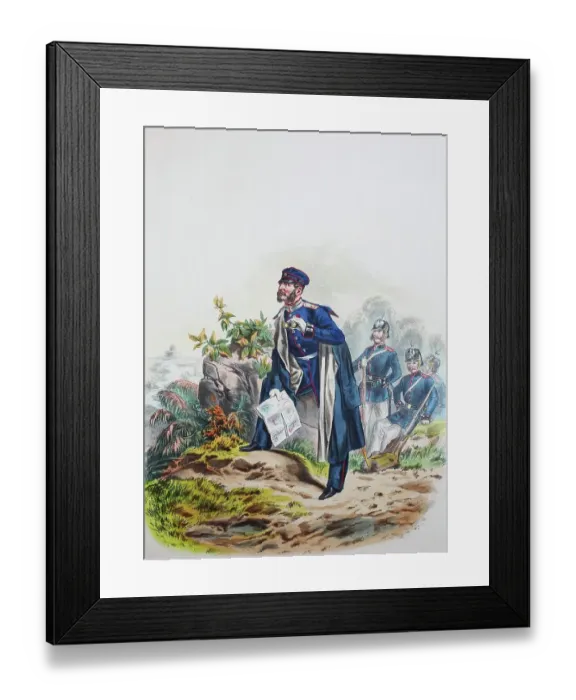 Framed Print : Prussian Army, Prussian Guard, Engineer Corps, Officer, Army Uniform, Military, Prussia, Germany, Digitally Restored Reproduction of a 19th century Original Framed Print : Prussian Army, Prussian Guard, Engineer Corps, Officer, Army Uniform, Military, Prussia, Germany, Digitally Restored Reproduction of a 19th century Original