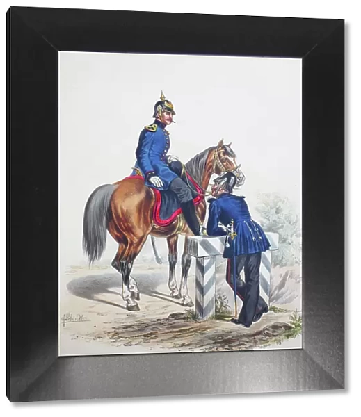 Prussian Army, Prussian Guard, Horse Doctor and Paymaster, Army Uniform, Military, Prussia, Germany, digitally restored reproduction of a 19th century original