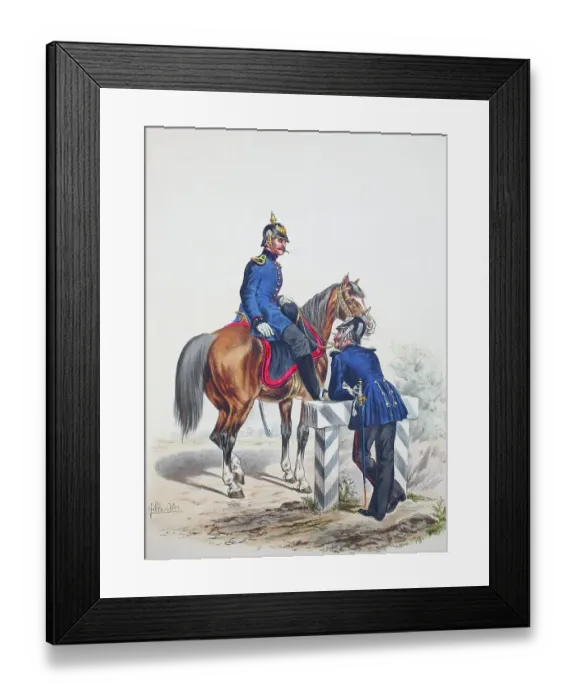 Framed Print : Prussian Army, Prussian Guard, Horse Doctor and Paymaster, Army Uniform, Military, Prussia, Germany, digitally restored reproduction of a 19th century original Framed Print : Prussian Army, Prussian Guard, Horse Doctor and Paymaster, Army Uniform, Military, Prussia, Germany, digitally restored reproduction of a 19th century original