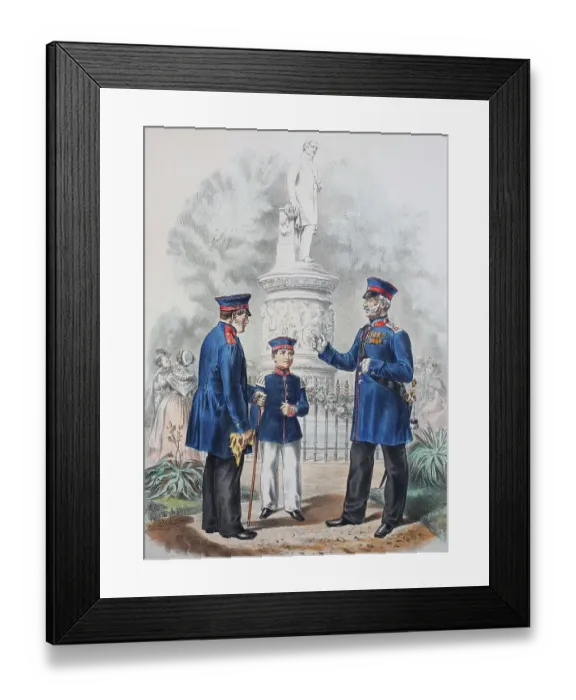 Framed Print : Prussian Army, Prussian Guard, Invalid Corps, Common Soldier of the 6th Provincal Company, Sergeant of the Leib Company, Compagnie, Army Uniform, Military, Prussia, Germany, digitally restored reproduction of a 19th century original Framed Print : Prussian Army, Prussian Guard, Invalid Corps, Common Soldier of the 6th Provincal Company, Sergeant of the Leib Company, Compagnie, Army Uniform, Military, Prussia, Germany, digitally restored reproduction of a 19th century original