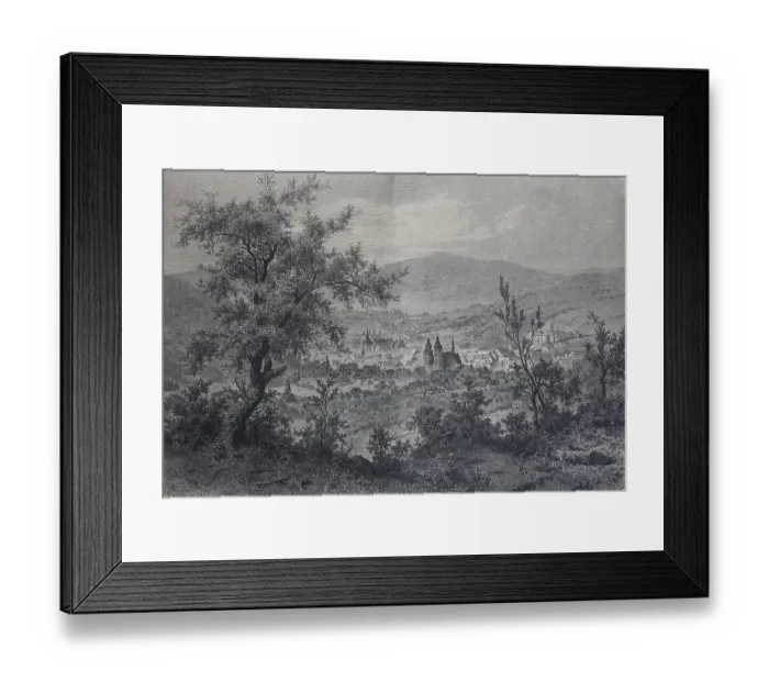Framed Print : View of Schmalkalden in 1880, Thuringia, Germany, Historic, digitally restored reproduction of an original 19th-century artwork Framed Print : View of Schmalkalden in 1880, Thuringia, Germany, Historic, digitally restored reproduction of an original 19th-century artwork