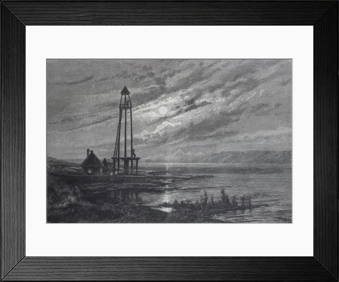 Framed Print : Cossack watchtower on the Kuban River, Caucasus, Russia, Historic, digitally restored reproduction of an original 19th century painting Framed Print : Cossack watchtower on the Kuban River, Caucasus, Russia, Historic, digitally restored reproduction of an original 19th century painting