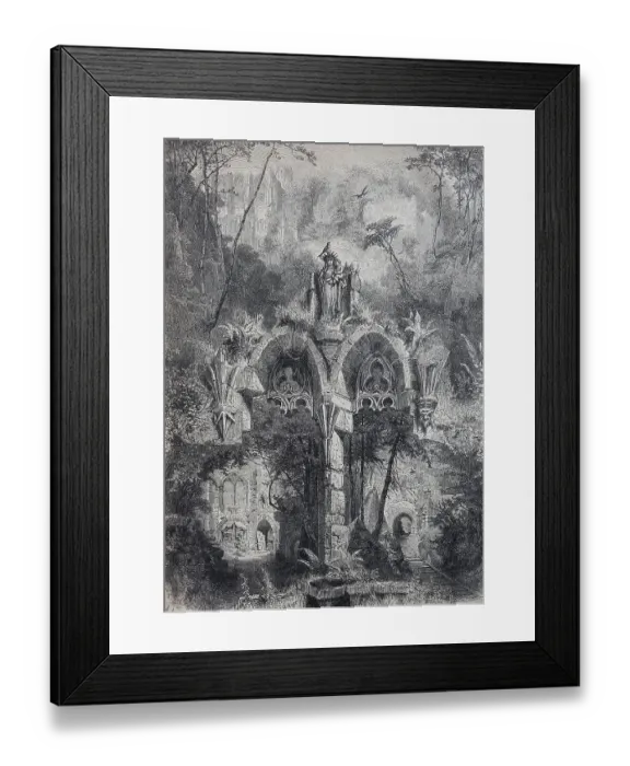 Framed Print : Oybin Monastery Ruin in the Zittau Mountains, Saxony, Germany, Historic, digitally restored reproduction of an original 19th-century painting Framed Print : Oybin Monastery Ruin in the Zittau Mountains, Saxony, Germany, Historic, digitally restored reproduction of an original 19th-century painting