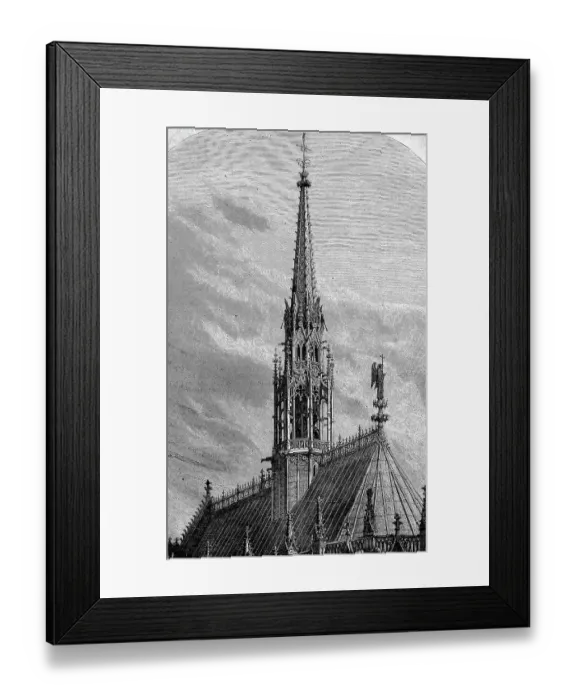 Framed Print : Sainte-Chapelle is the former palace chapel of the former royal residence Palais de la Cite on the Ile de la Cite Paris, c. 1880, France, Historic, digitally restored reproduction of an original 19th-century artwork